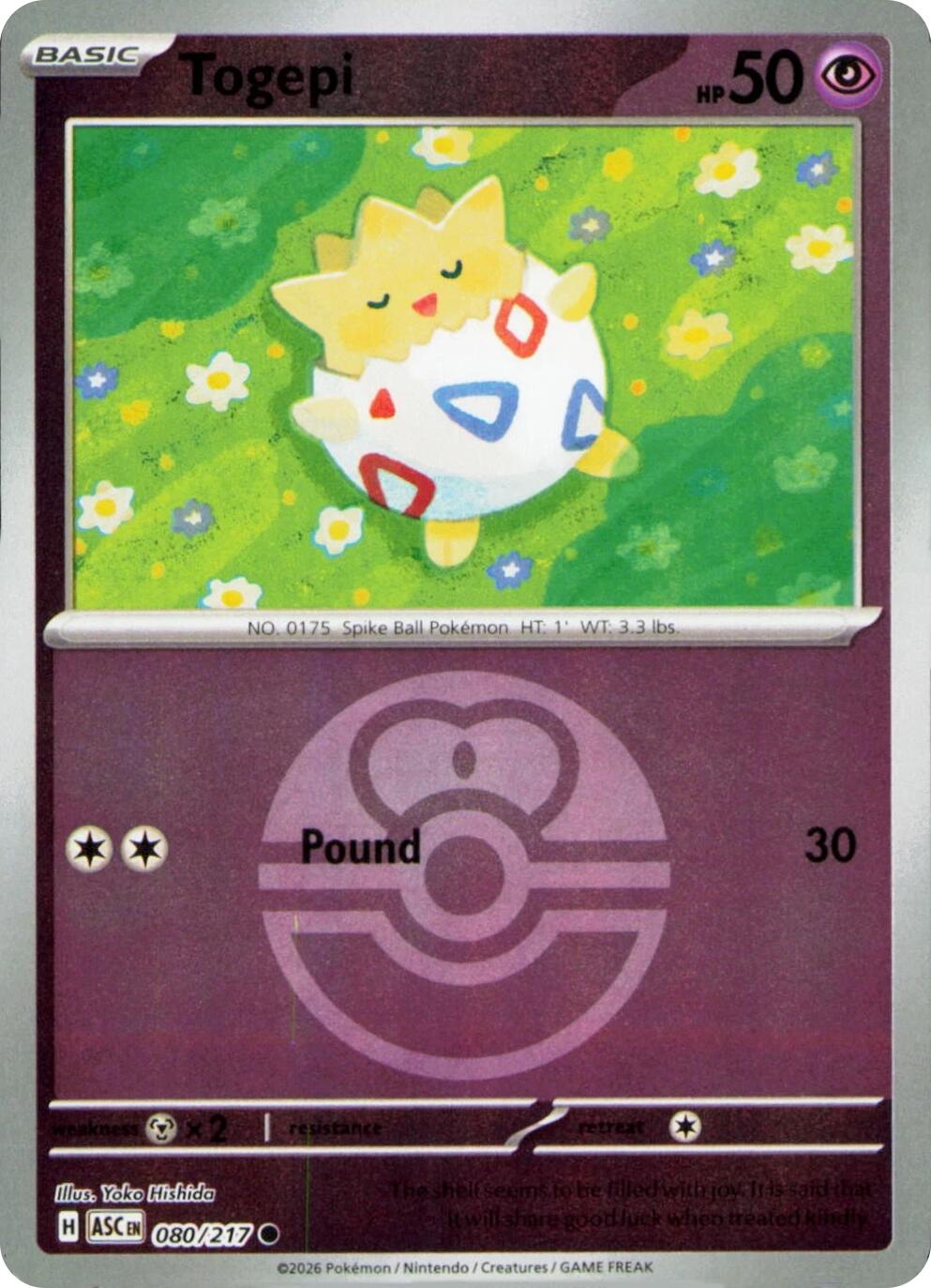 Togepi (080/217) (Love Ball) [Mega Evolution: Ascended Heroes] | Anubis Games and Hobby