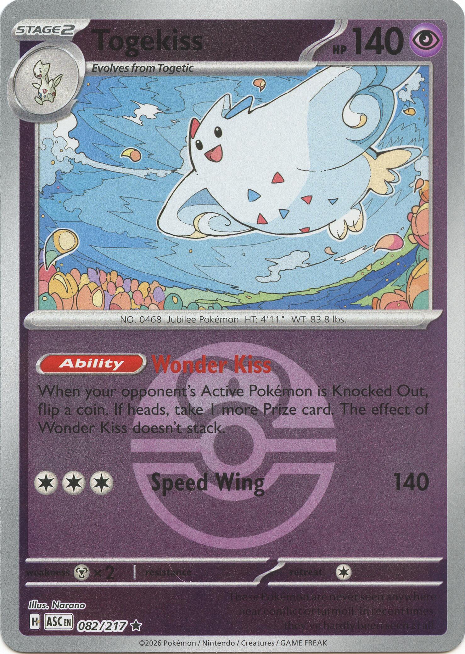 Togekiss (082/217) (Love Ball) [Mega Evolution: Ascended Heroes] | Anubis Games and Hobby