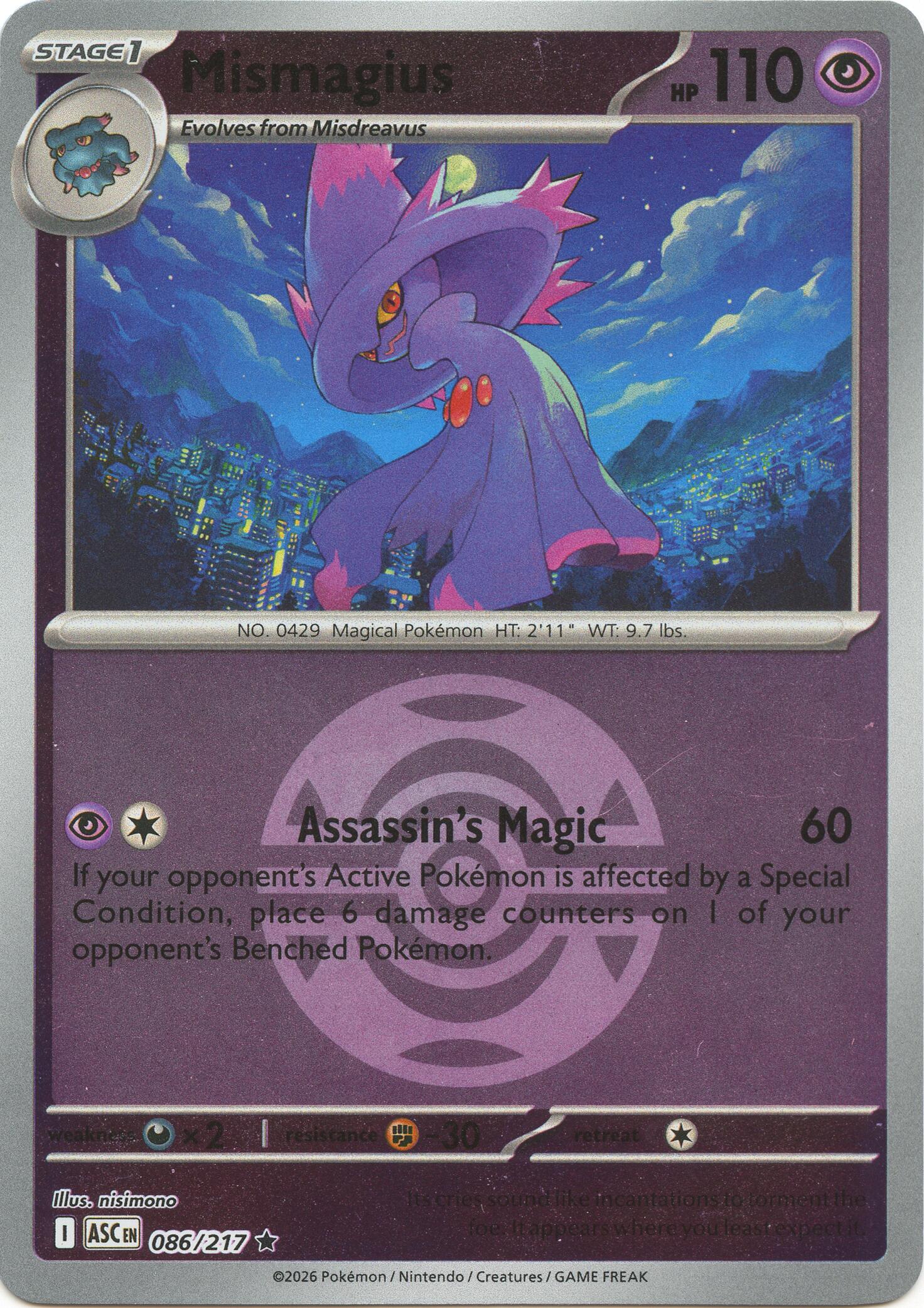 Mismagius (086/217) (Dusk Ball) [Mega Evolution: Ascended Heroes] | Anubis Games and Hobby