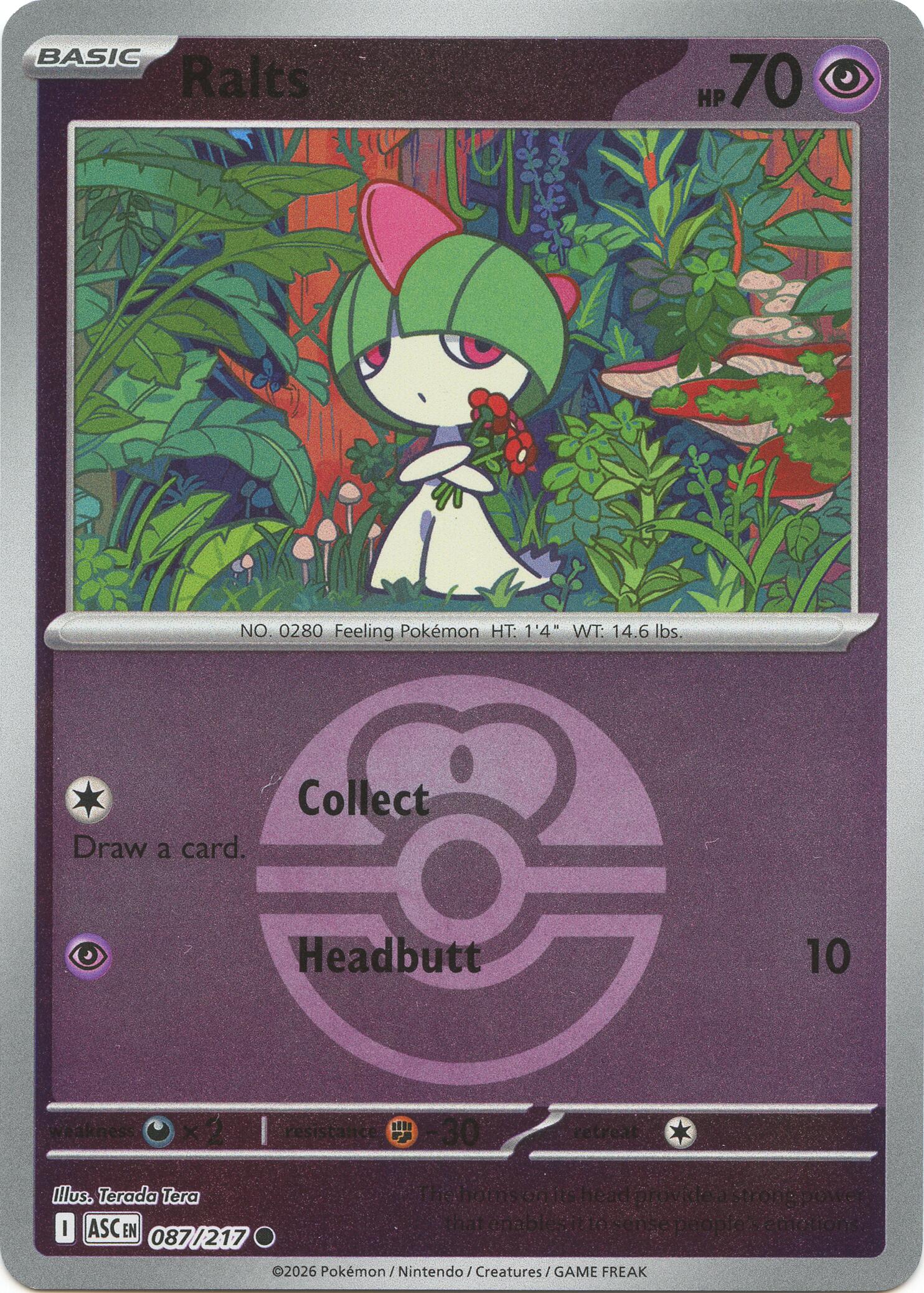 Ralts (087/217) (Love Ball) [Mega Evolution: Ascended Heroes] | Anubis Games and Hobby