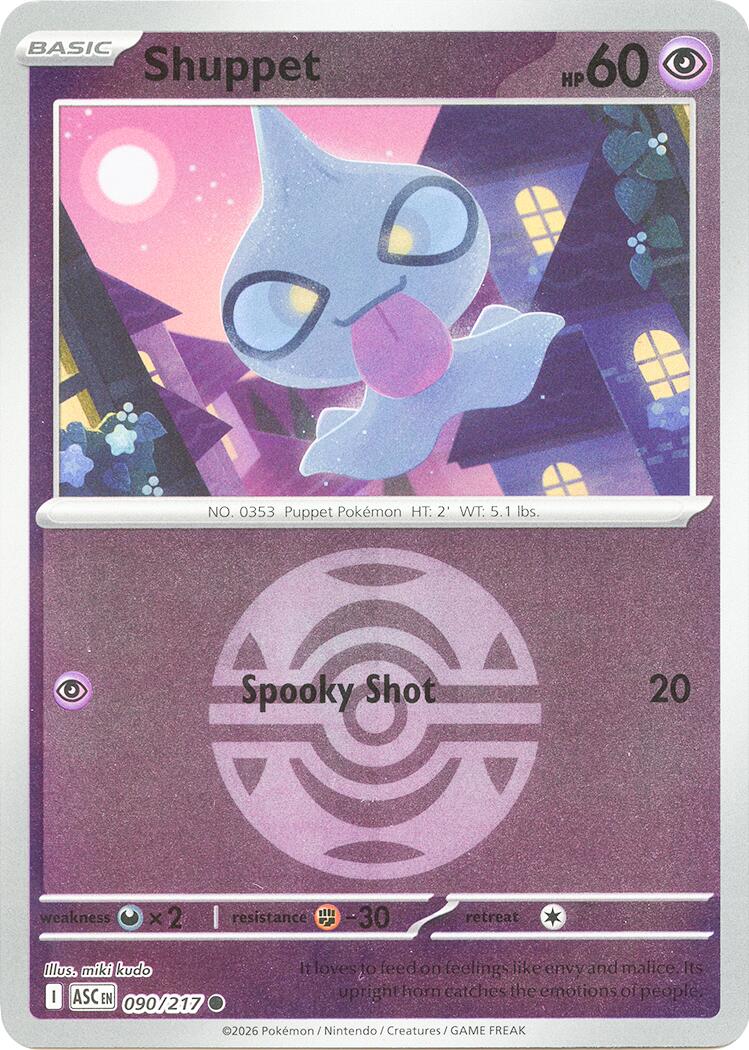Shuppet (090/217) (Dusk Ball) [Mega Evolution: Ascended Heroes] | Anubis Games and Hobby