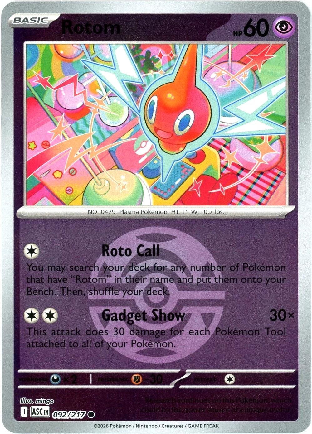 Rotom (092/217) (Dusk Ball) [Mega Evolution: Ascended Heroes] | Anubis Games and Hobby