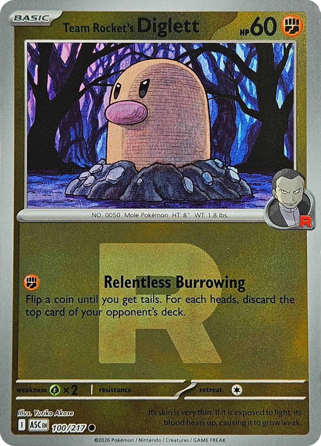 Team Rocket's Diglett (100/217) (Team Rocket) [Mega Evolution: Ascended Heroes] | Anubis Games and Hobby