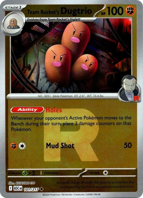 Team Rocket's Dugtrio (101/217) (Team Rocket) [Mega Evolution: Ascended Heroes] | Anubis Games and Hobby