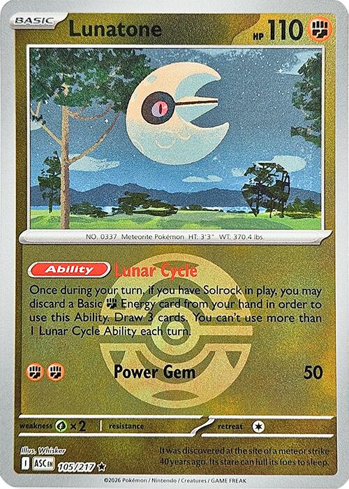 Lunatone (105/217) (Dusk Ball) [Mega Evolution: Ascended Heroes] | Anubis Games and Hobby