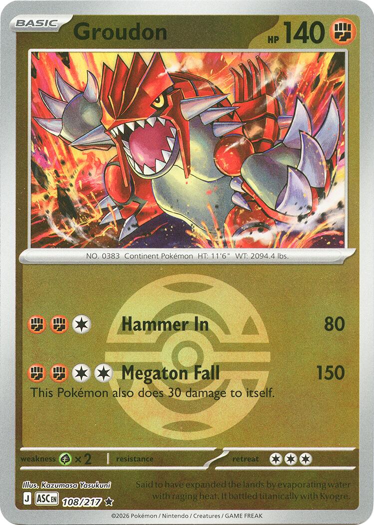Groudon (108/217) (Dusk Ball) [Mega Evolution: Ascended Heroes] | Anubis Games and Hobby