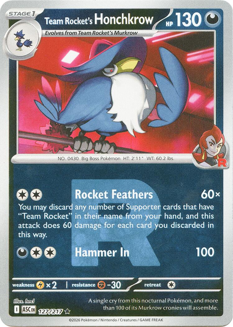 Team Rocket's Honchkrow (127/217) (Team Rocket) [Mega Evolution: Ascended Heroes] | Anubis Games and Hobby