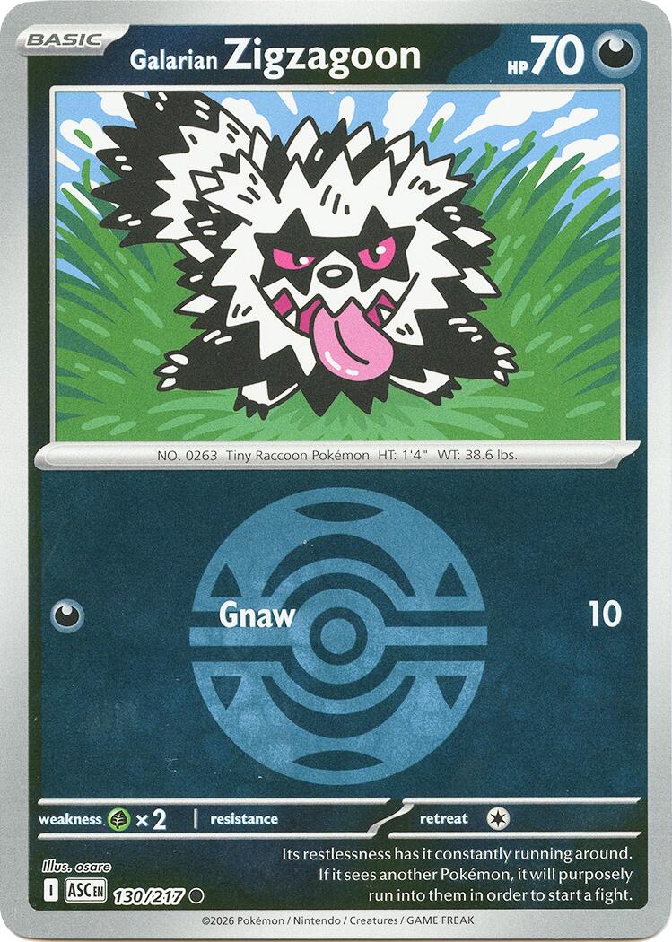 Galarian Zigzagoon (130/217) (Dusk Ball) [Mega Evolution: Ascended Heroes] | Anubis Games and Hobby