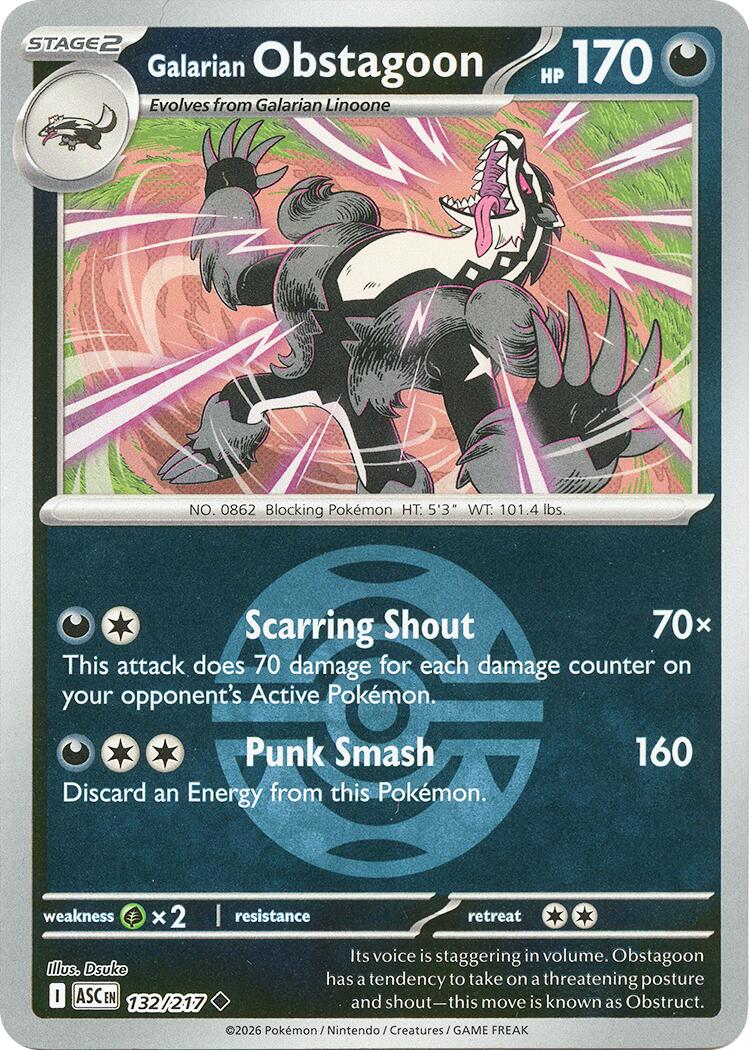 Galarian Obstagoon (132/217) (Dusk Ball) [Mega Evolution: Ascended Heroes] | Anubis Games and Hobby
