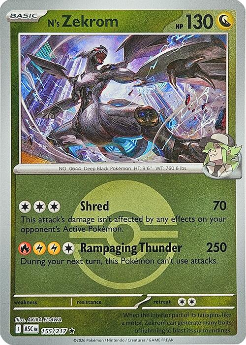N's Zekrom (155/217) (Poke Ball) [Mega Evolution: Ascended Heroes] | Anubis Games and Hobby