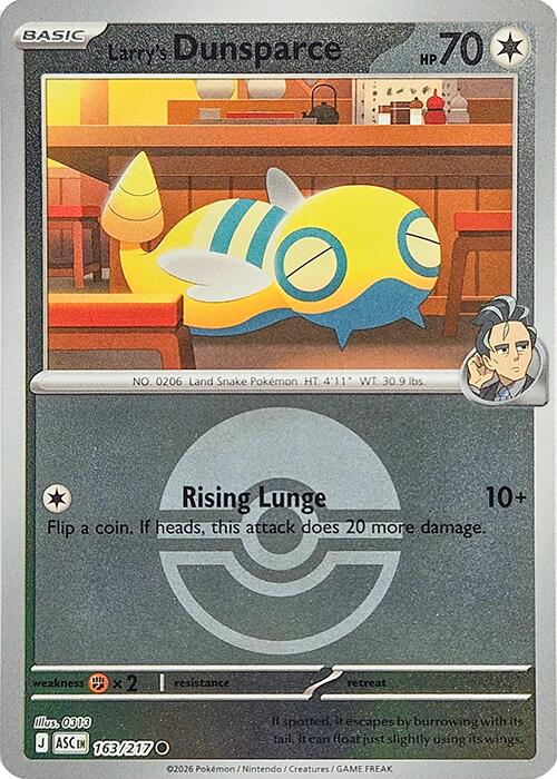 Larry's Dunsparce (163/217) (Poke Ball) [Mega Evolution: Ascended Heroes] | Anubis Games and Hobby