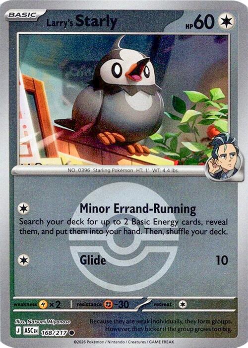Larry's Starly (168/217) (Poke Ball) [Mega Evolution: Ascended Heroes] | Anubis Games and Hobby