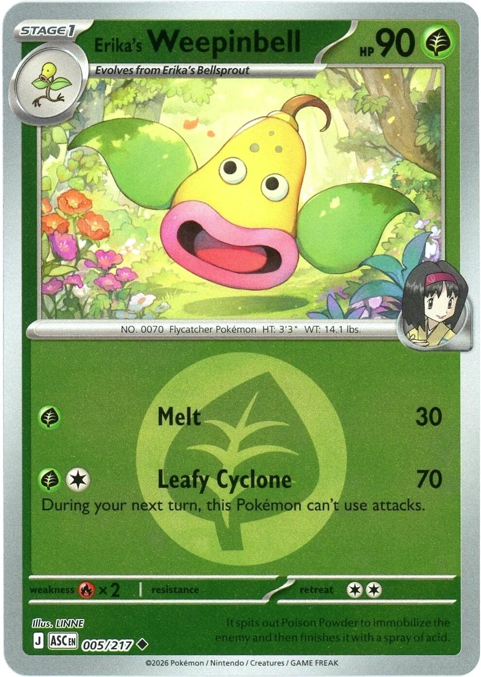 Erika's Weepinbell (005/217) (Energy Symbol Pattern) [Mega Evolution: Ascended Heroes] | Anubis Games and Hobby