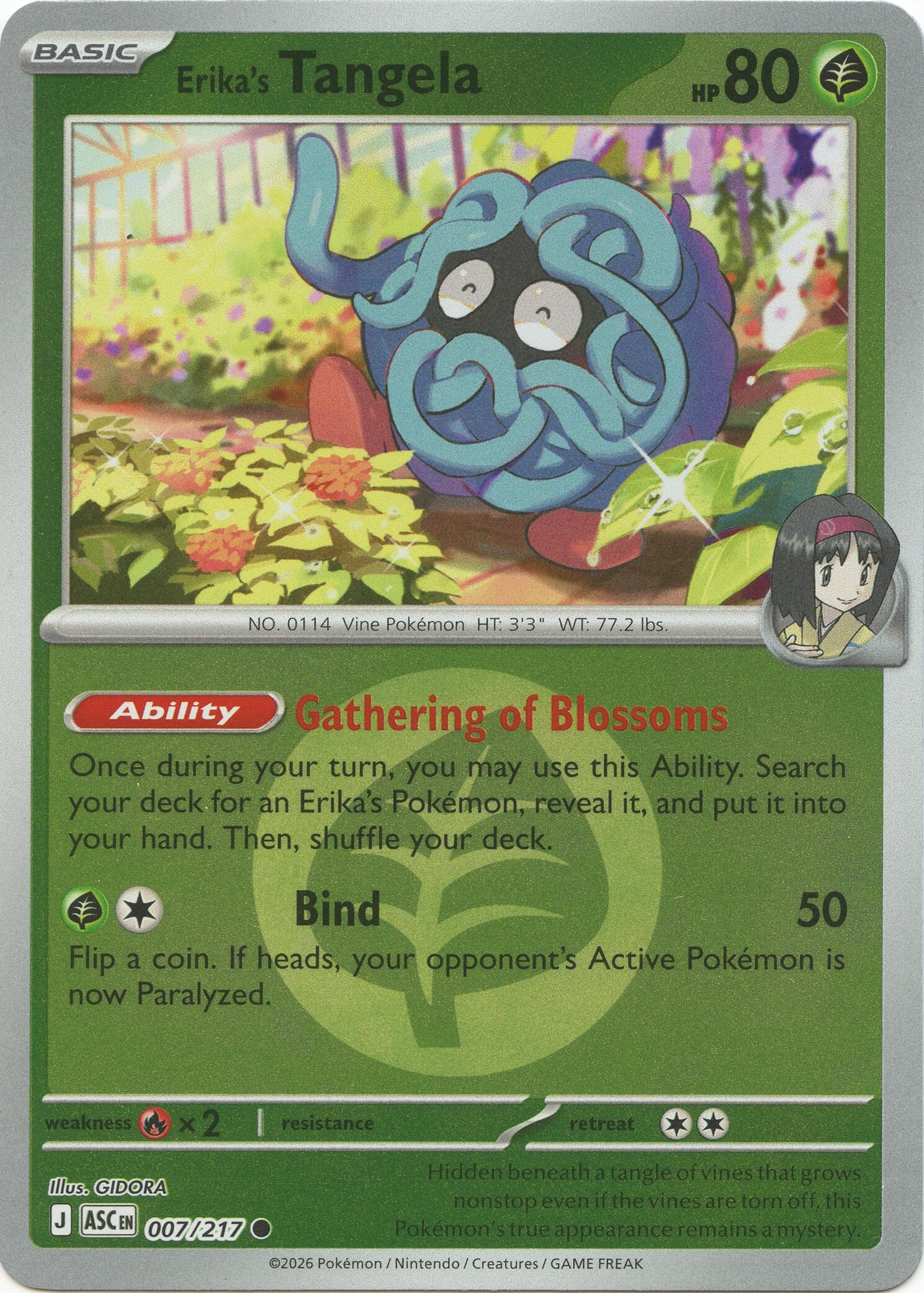 Erika's Tangela (007/217) (Energy Symbol Pattern) [Mega Evolution: Ascended Heroes] | Anubis Games and Hobby