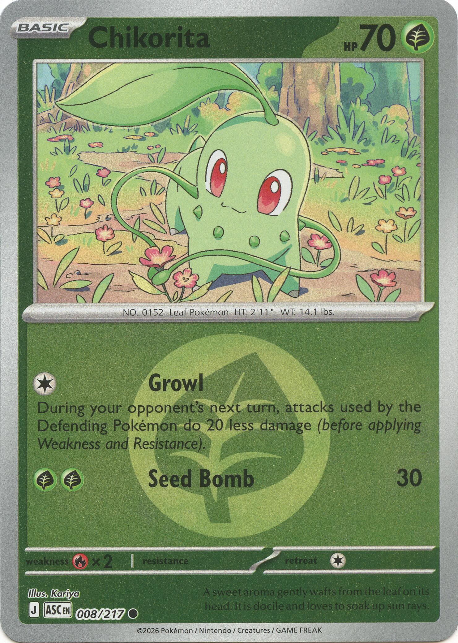 Chikorita (008/217) (Energy Symbol Pattern) [Mega Evolution: Ascended Heroes] | Anubis Games and Hobby