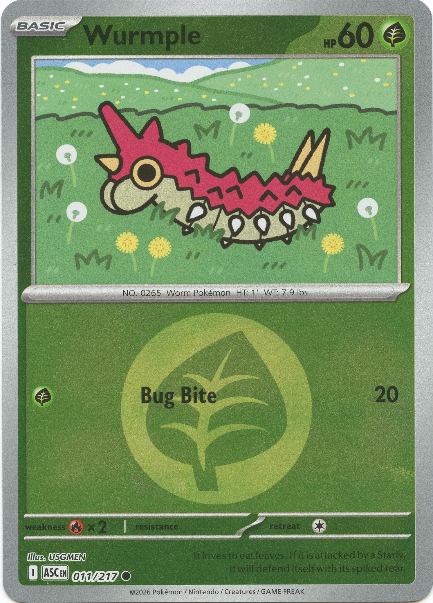 Wurmple (011/217) (Energy Symbol Pattern) [Mega Evolution: Ascended Heroes] | Anubis Games and Hobby