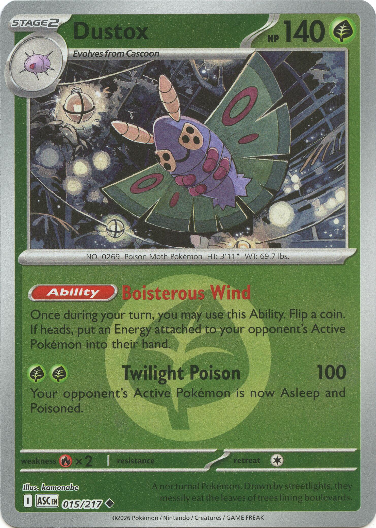 Dustox (015/217) (Energy Symbol Pattern) [Mega Evolution: Ascended Heroes] | Anubis Games and Hobby