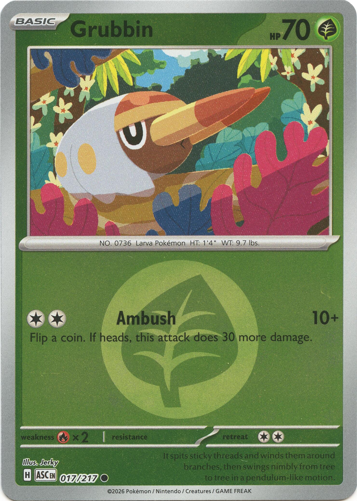 Grubbin (017/217) (Energy Symbol Pattern) [Mega Evolution: Ascended Heroes] | Anubis Games and Hobby