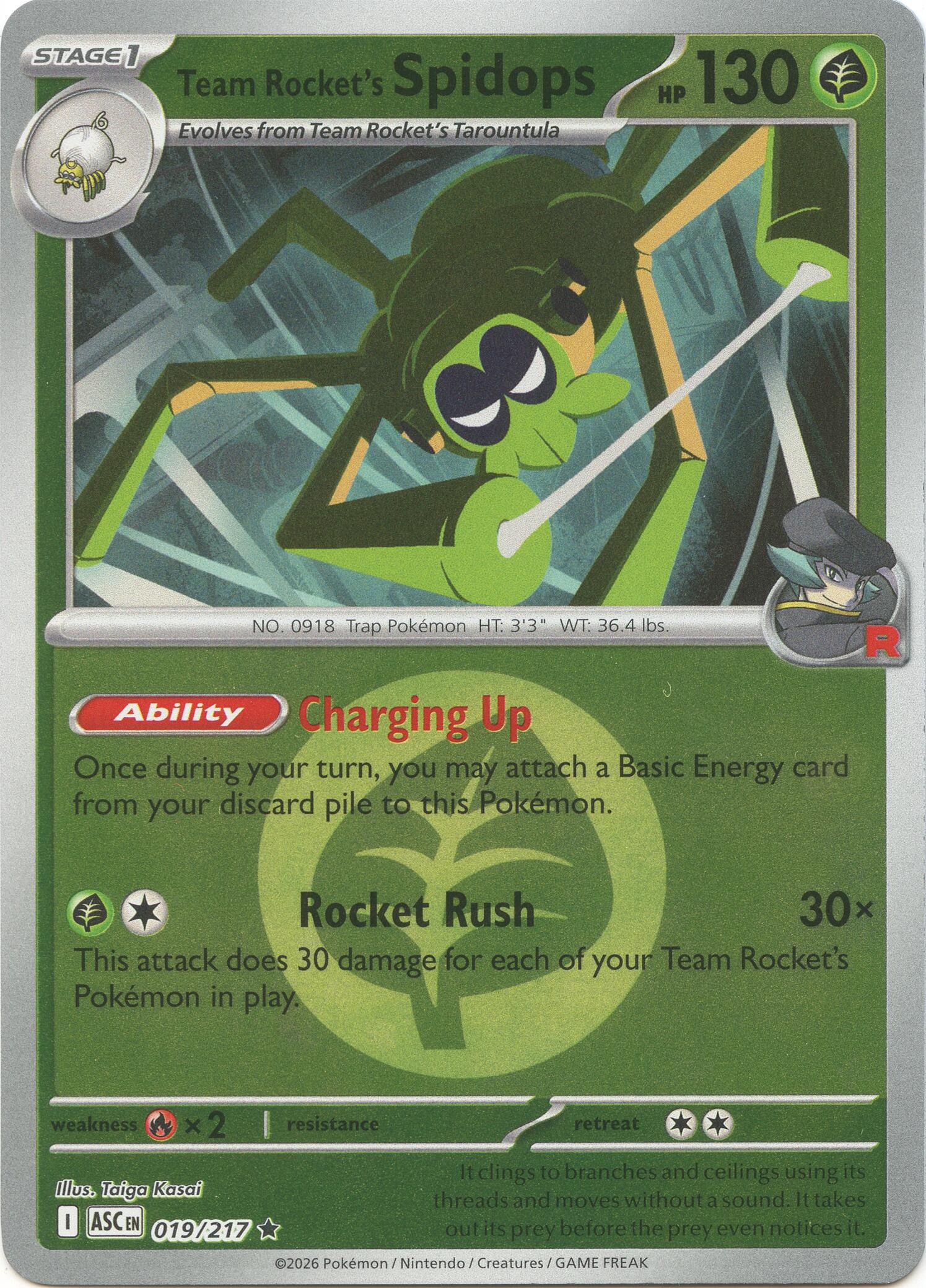 Team Rocket's Spidops (019/217) (Energy Symbol Pattern) [Mega Evolution: Ascended Heroes] | Anubis Games and Hobby