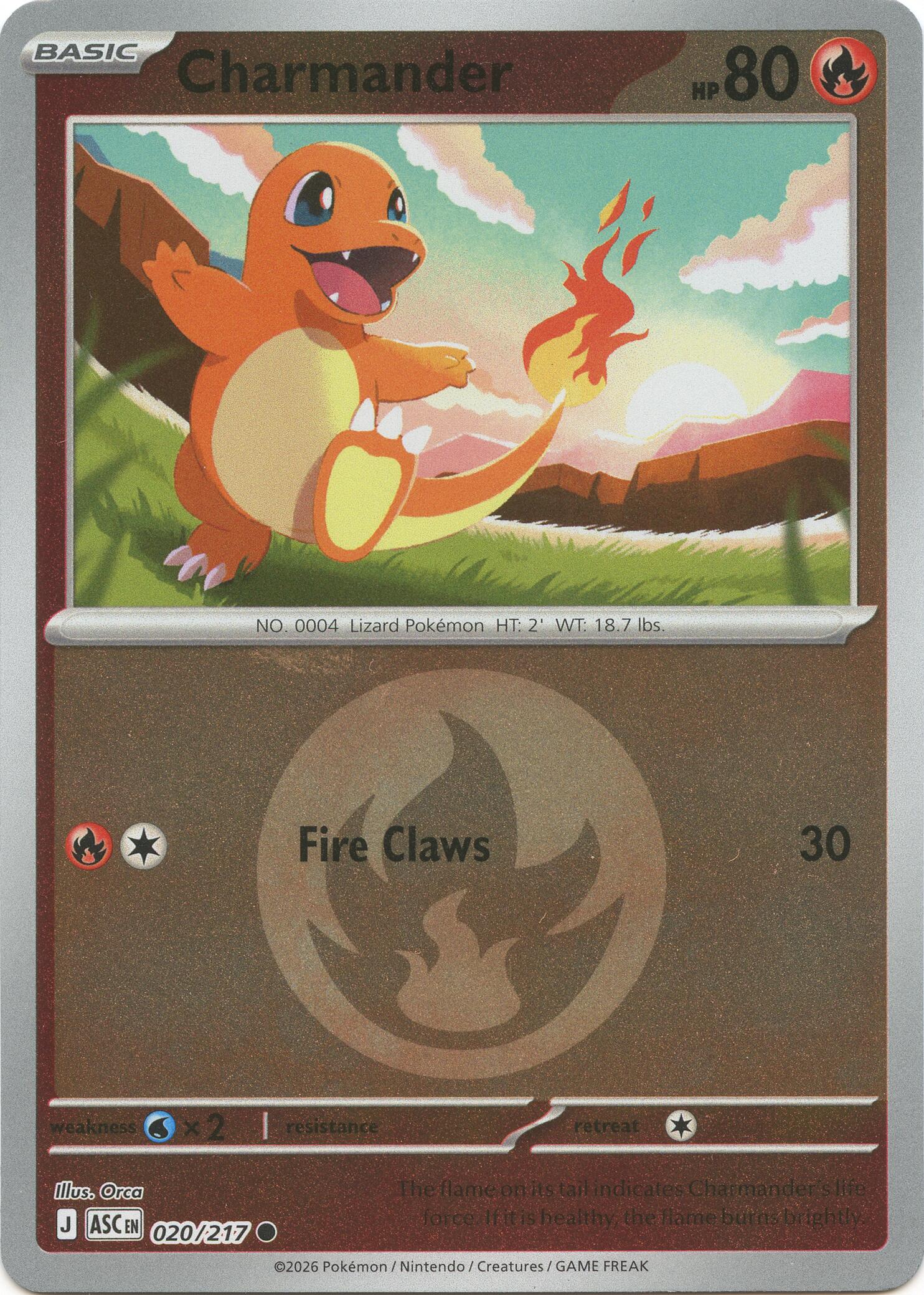 Charmander (020/217) (Energy Symbol Pattern) [Mega Evolution: Ascended Heroes] | Anubis Games and Hobby