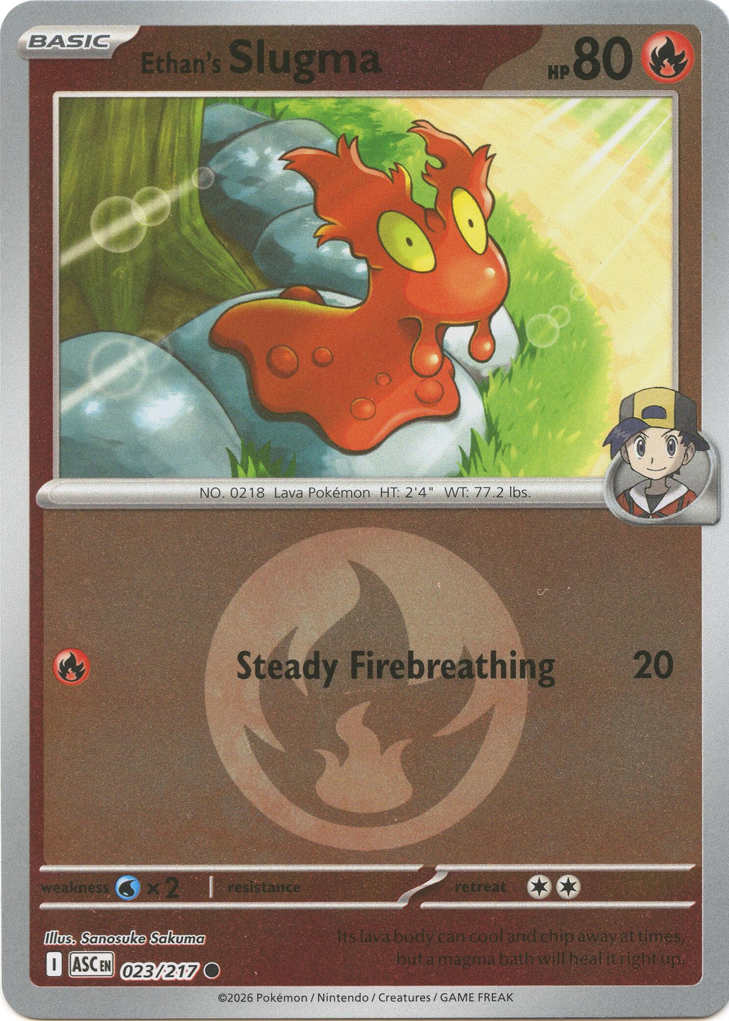 Ethan's Slugma (023/217) (Energy Symbol Pattern) [Mega Evolution: Ascended Heroes] | Anubis Games and Hobby