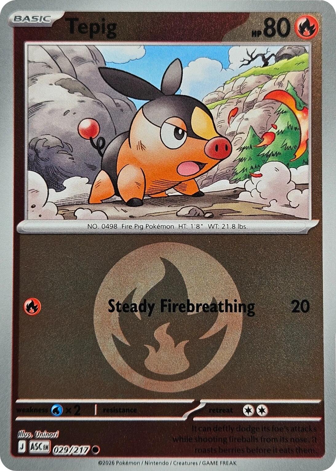 Tepig (029/217) (Energy Symbol Pattern) [Mega Evolution: Ascended Heroes] | Anubis Games and Hobby