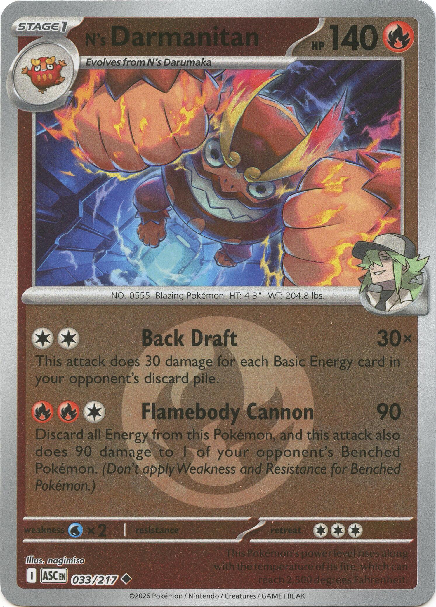 N's Darmanitan (033/217) (Energy Symbol Pattern) [Mega Evolution: Ascended Heroes] | Anubis Games and Hobby