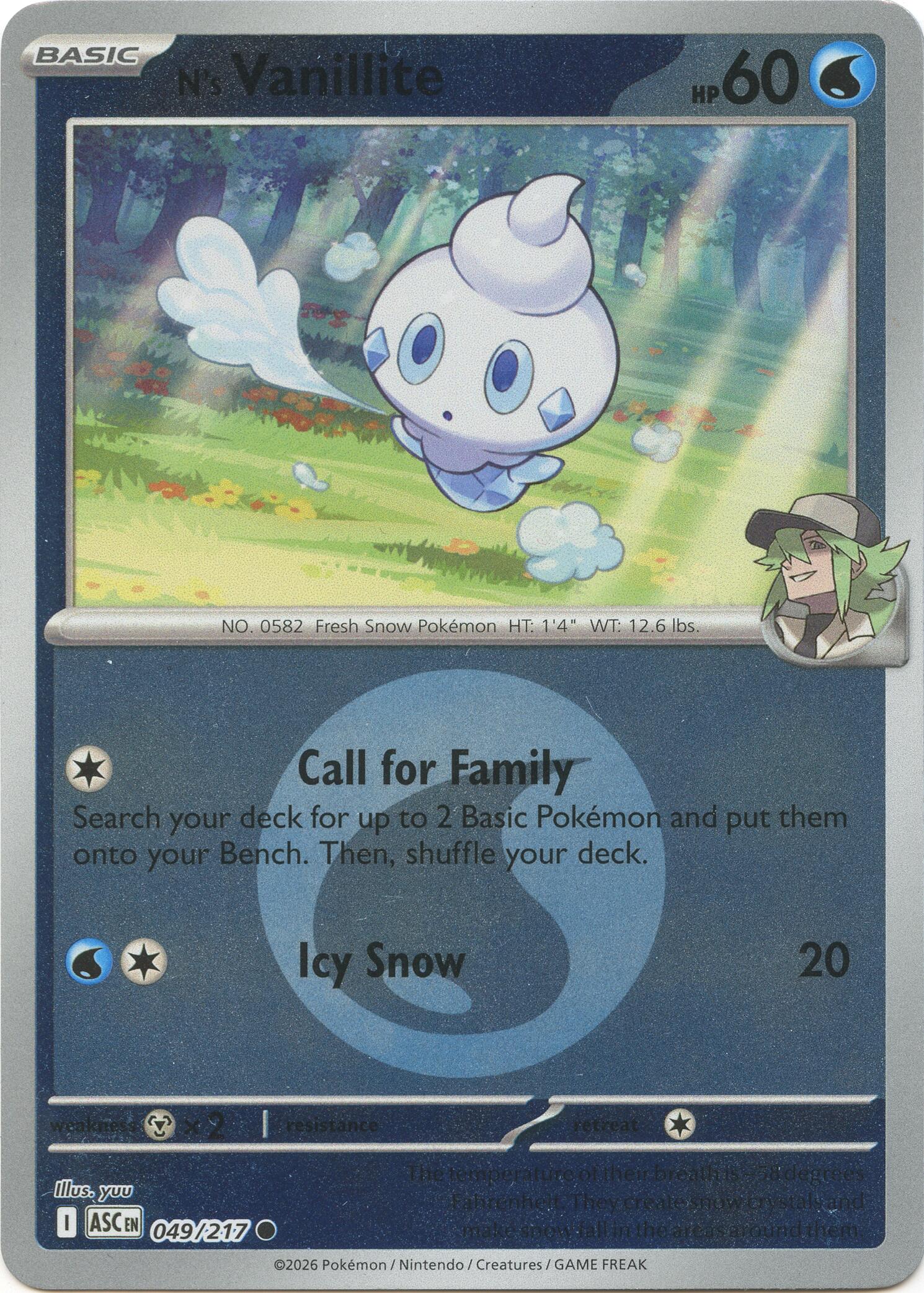 N's Vanillite (049/217) (Energy Symbol Pattern) [Mega Evolution: Ascended Heroes] | Anubis Games and Hobby