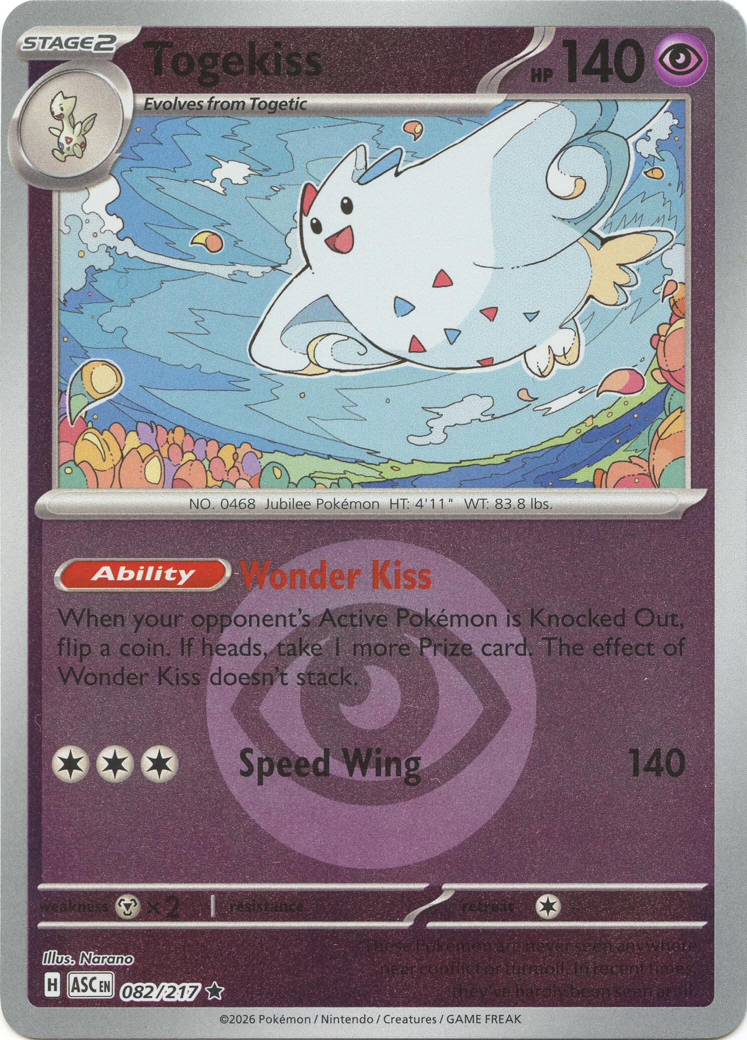Togekiss (082/217) (Energy Symbol Pattern) [Mega Evolution: Ascended Heroes] | Anubis Games and Hobby