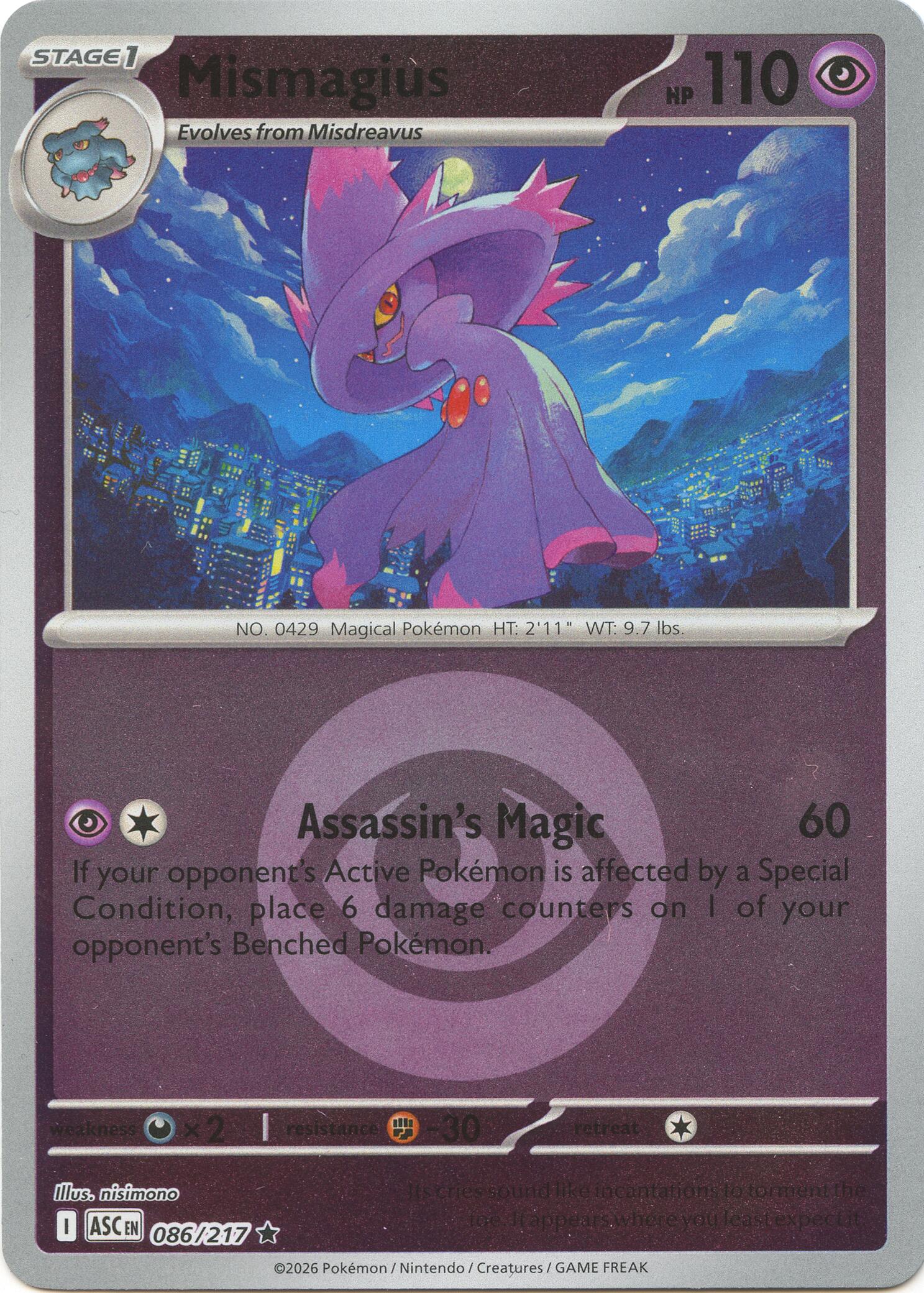 Mismagius (086/217) (Energy Symbol Pattern) [Mega Evolution: Ascended Heroes] | Anubis Games and Hobby
