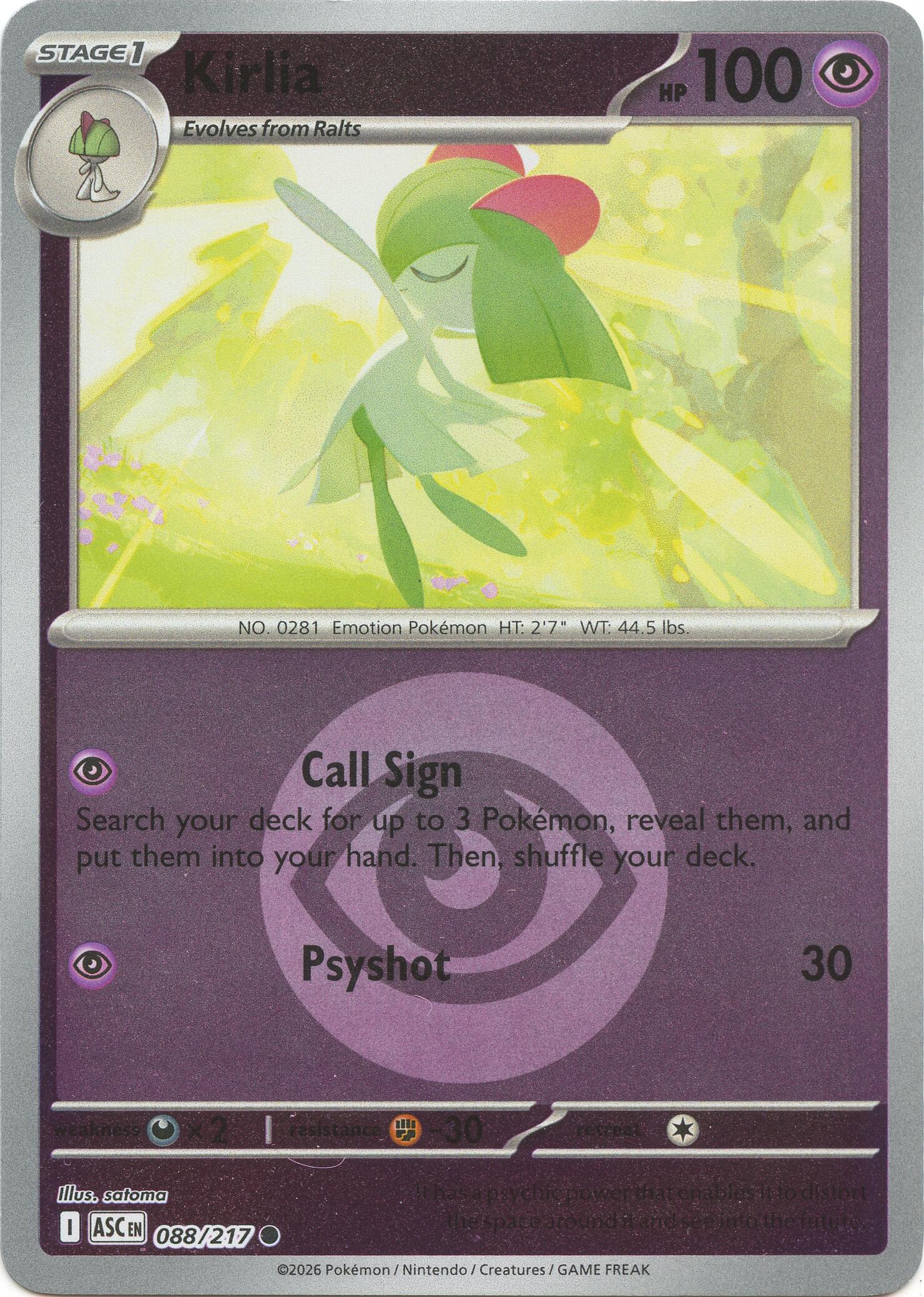 Kirlia (088/217) (Energy Symbol Pattern) [Mega Evolution: Ascended Heroes] | Anubis Games and Hobby