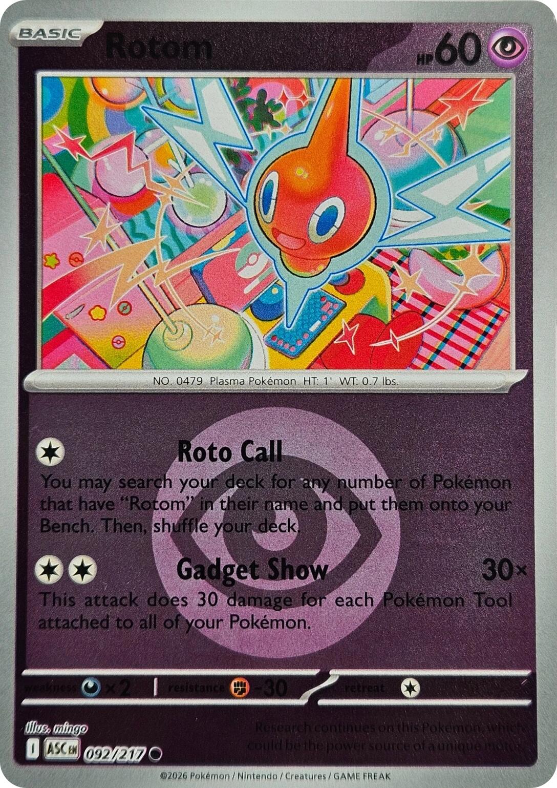 Rotom (092/217) (Energy Symbol Pattern) [Mega Evolution: Ascended Heroes] | Anubis Games and Hobby