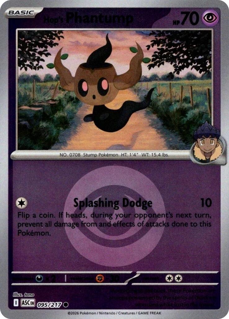 Hop's Phantump (095/217) (Energy Symbol Pattern) [Mega Evolution: Ascended Heroes] | Anubis Games and Hobby