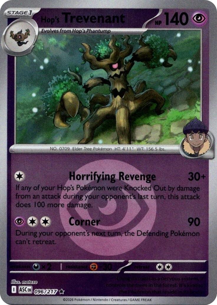 Hop's Trevenant (096/217) (Energy Symbol Pattern) [Mega Evolution: Ascended Heroes] | Anubis Games and Hobby