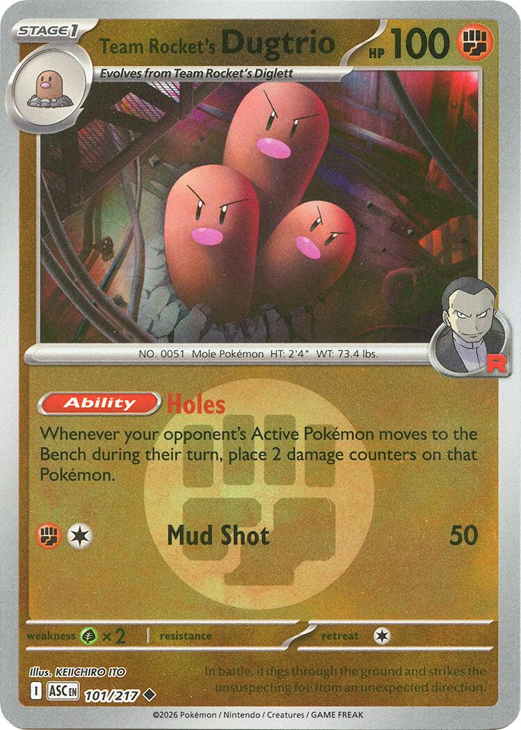 Team Rocket's Dugtrio (101/217) (Energy Symbol Pattern) [Mega Evolution: Ascended Heroes] | Anubis Games and Hobby