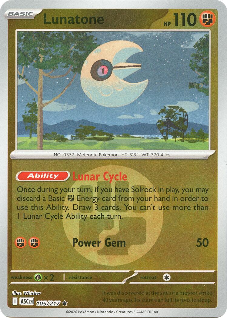 Lunatone (105/217) (Energy Symbol Pattern) [Mega Evolution: Ascended Heroes] | Anubis Games and Hobby