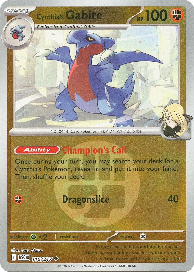 Cynthia's Gabite (110/217) (Energy Symbol Pattern) [Mega Evolution: Ascended Heroes] | Anubis Games and Hobby