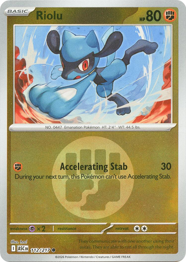 Riolu (112/217) (Energy Symbol Pattern) [Mega Evolution: Ascended Heroes] | Anubis Games and Hobby