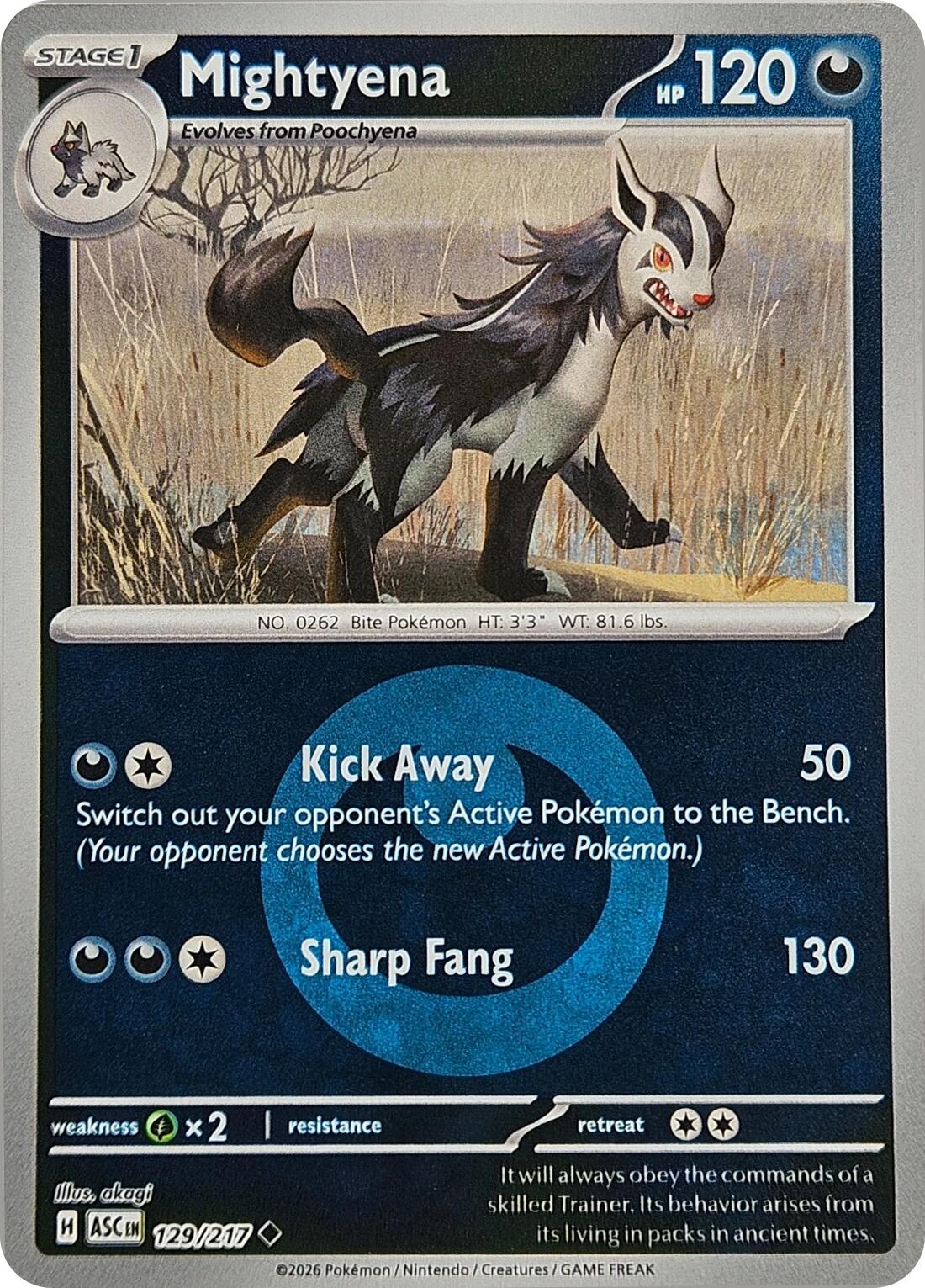 Mightyena (129/217) (Energy Symbol Pattern) [Mega Evolution: Ascended Heroes] | Anubis Games and Hobby
