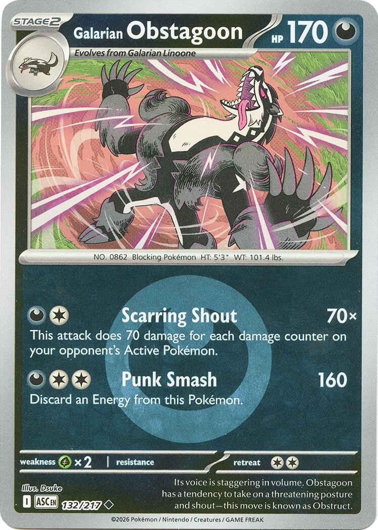 Galarian Obstagoon (132/217) (Energy Symbol Pattern) [Mega Evolution: Ascended Heroes] | Anubis Games and Hobby