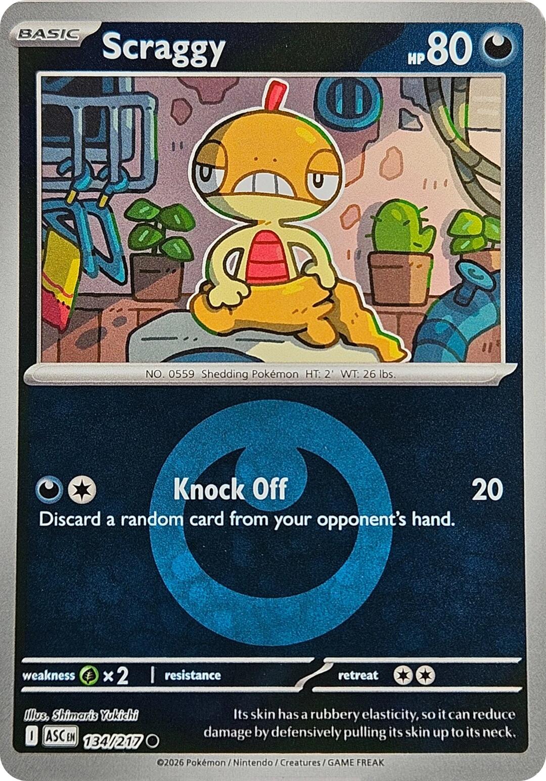 Scraggy (134/217) (Energy Symbol Pattern) [Mega Evolution: Ascended Heroes] | Anubis Games and Hobby