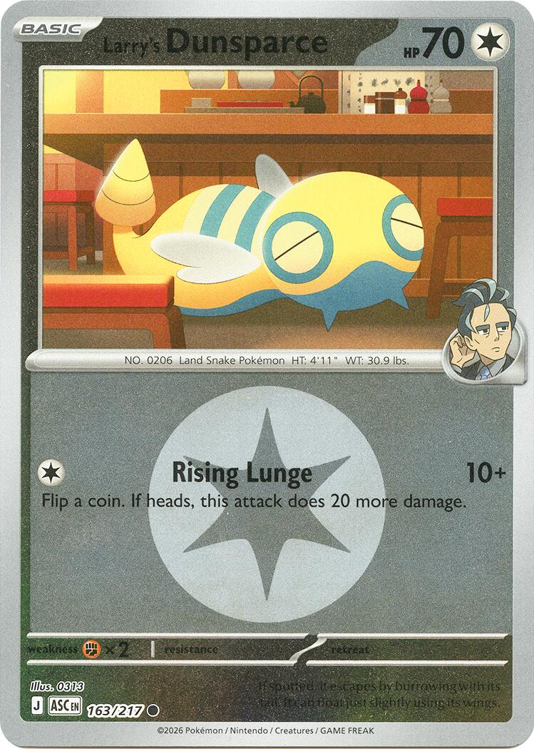 Larry's Dunsparce (163/217) (Energy Symbol Pattern) [Mega Evolution: Ascended Heroes] | Anubis Games and Hobby