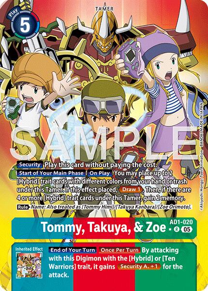 Tommy, Takuya, & Zoe [AD1-020] (Alternate Art) [Advanced Booster Digimon Generation] | Anubis Games and Hobby