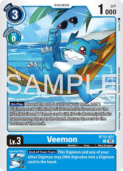 Veemon [BT12-021] [Advanced Booster Digimon Generation] | Anubis Games and Hobby