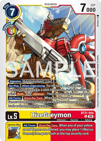 RizeGreymon [BT21-044] [Advanced Booster Digimon Generation] | Anubis Games and Hobby