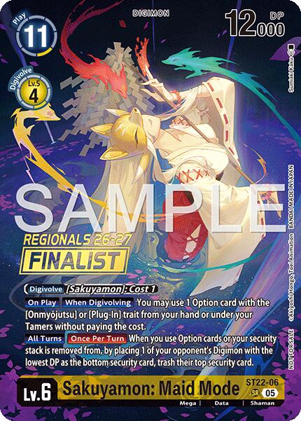 Sakuyamon: Maid Mode [ST22-06] (Regionals 26-27 Season 1 Finalist) [Starter Deck: Amethyst Mandala Advanced Deck Set] | Anubis Games and Hobby