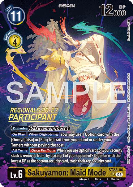 Sakuyamon: Maid Mode [ST22-06] (Regionals 26-27 Season 1 Participant) [Starter Deck: Amethyst Mandala Advanced Deck Set] | Anubis Games and Hobby