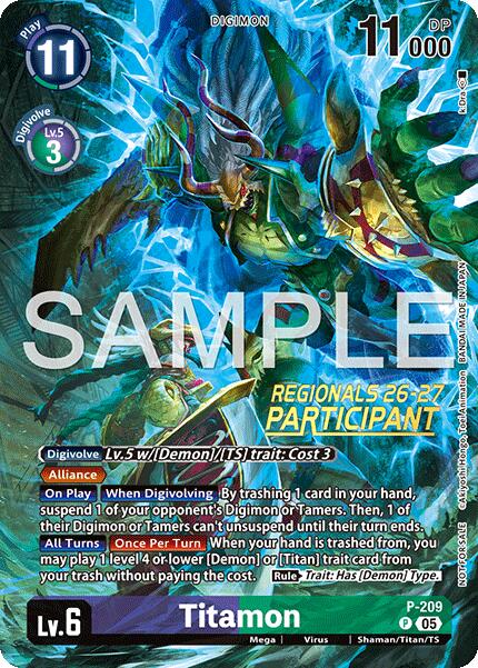 Titamon [P-209] (Regionals 26-27 Season 1 Participant) [Promotional Cards] | Anubis Games and Hobby