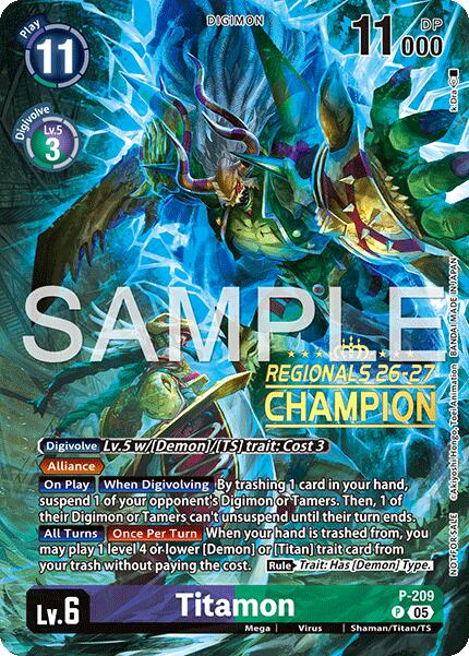 Titamon [P-209] (Regionals 26-27 Season 1 Champion) [Promotional Cards] | Anubis Games and Hobby