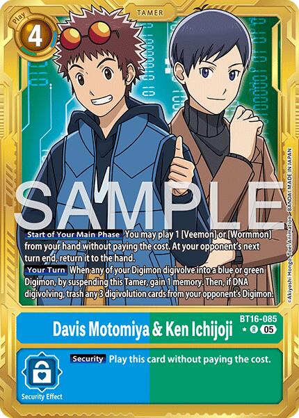 Davis Motomiya & Ken Ichijoji [BT16-085] (Alternate Art) [Advanced Booster Digimon Generation] | Anubis Games and Hobby